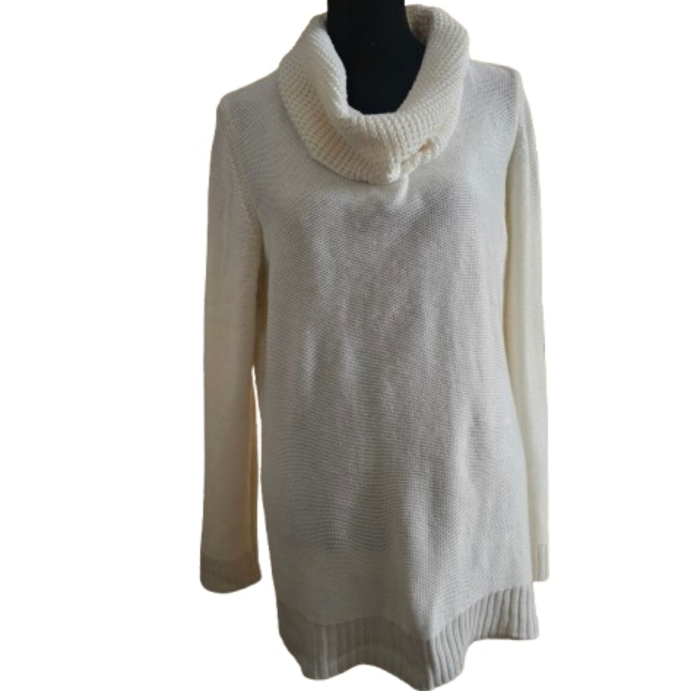 Calvin Klein Women's Cream Cowl Neck Sweater Tunic - Picture 2 of 9